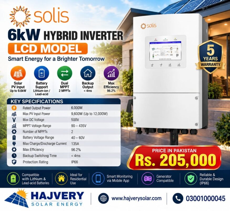 Solis 6kW hybrid inverter price in Pakistan