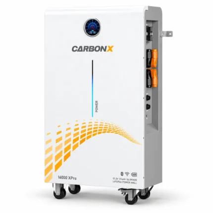 CarbonX 16.07kWh 51.2V 314Ah LiFePO4 lithium battery with floor-standing enclosure