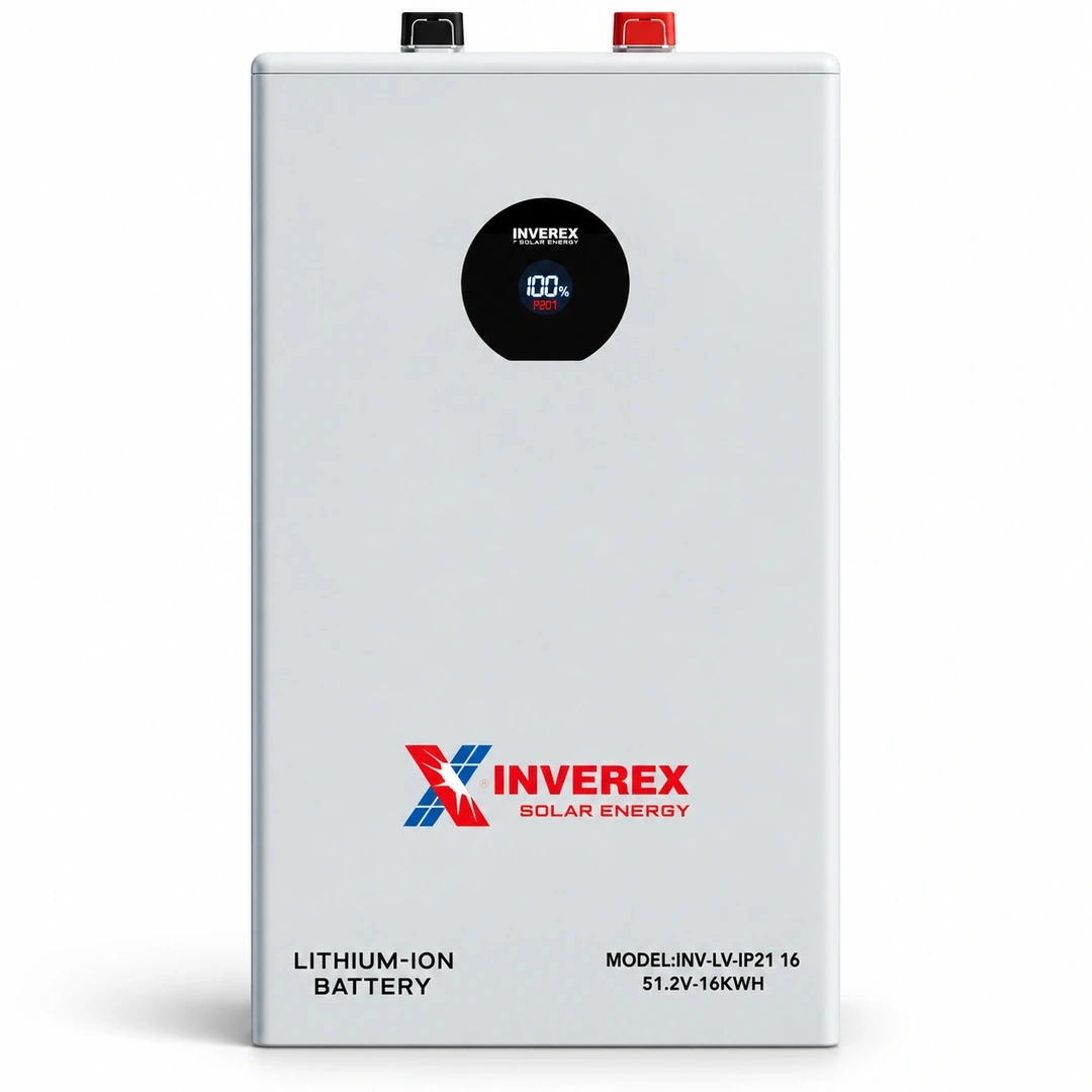 Inverex 16kWh 51.2V 314Ah IP21 Lithium Battery Inverex 16kWh IP21 LiFePO4 Lithium Battery 51.2V 314Ah front view